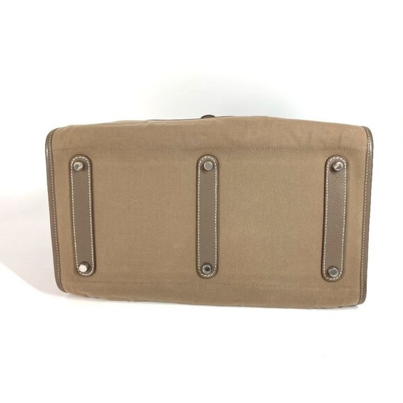 HERMES Punching H logo Hood Tote Bag Duffle Bag Hand Bag Leather/Canvas gray - Picture 7 of 11